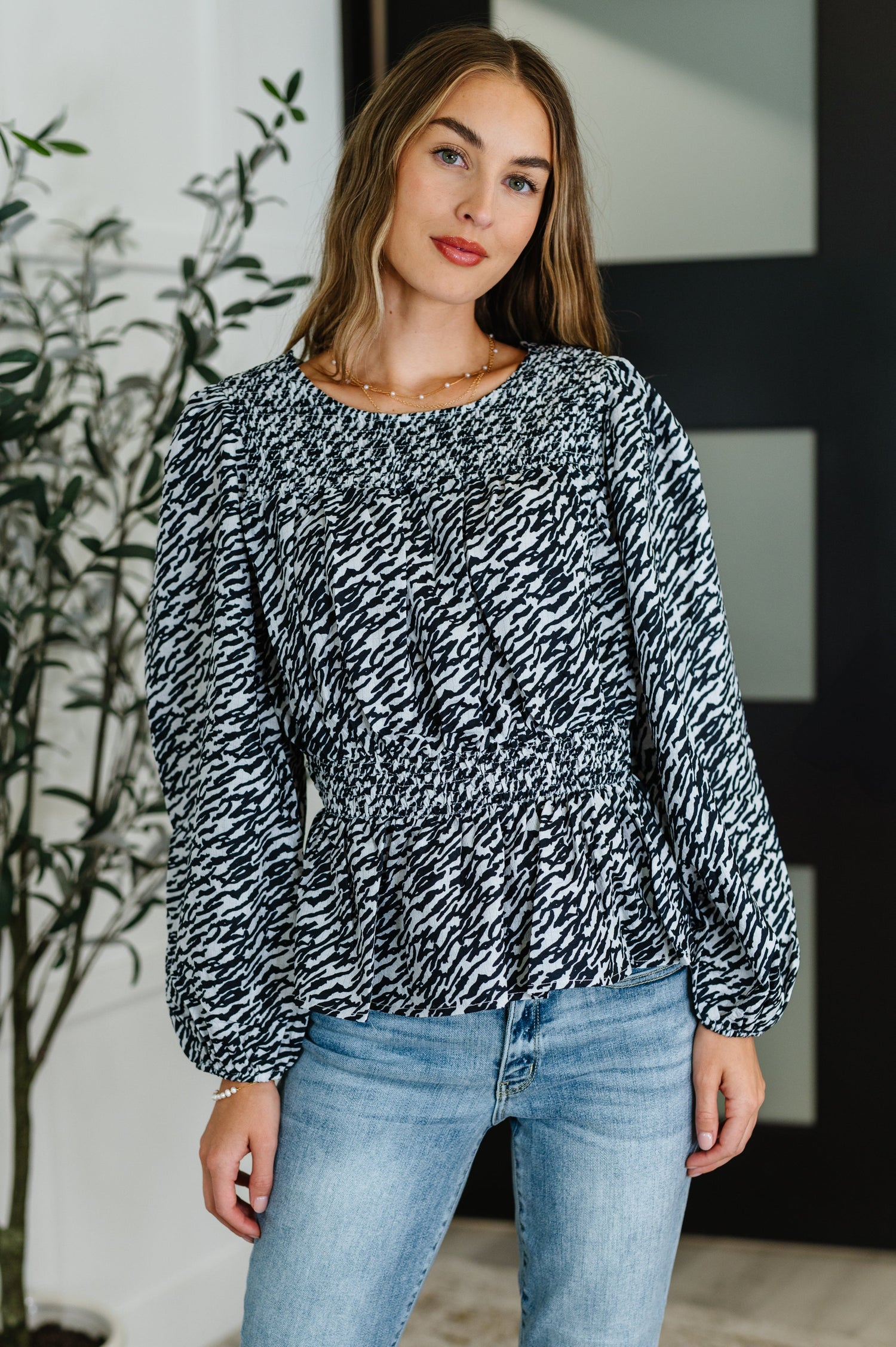 Muse Moves High Neck Peplum Blouse in Black - Southern Divas Boutique