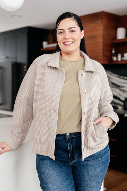 My Best Offer Quilted Texture Shacket - Southern Divas Boutique