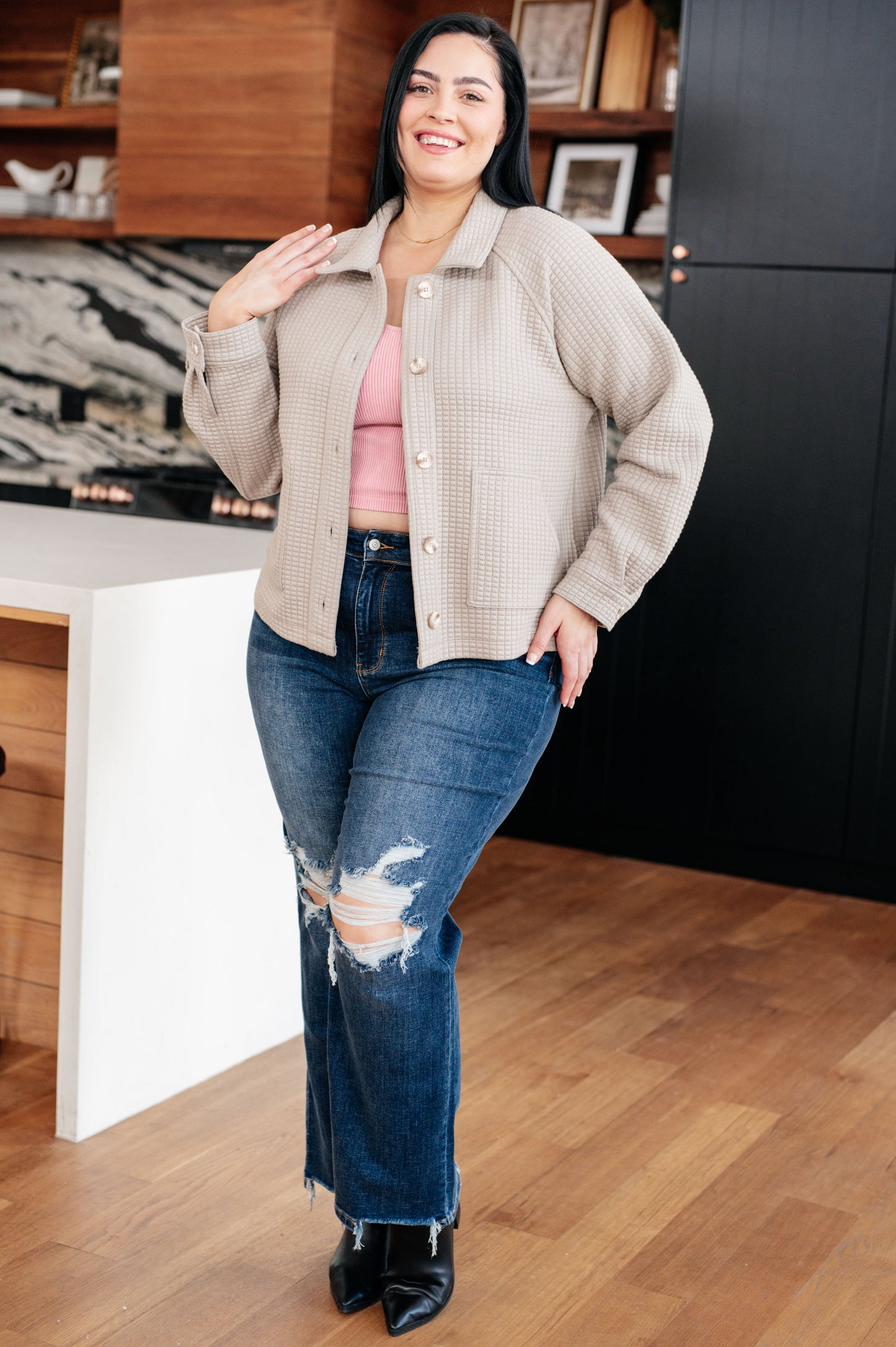 My Best Offer Quilted Texture Shacket - Southern Divas Boutique