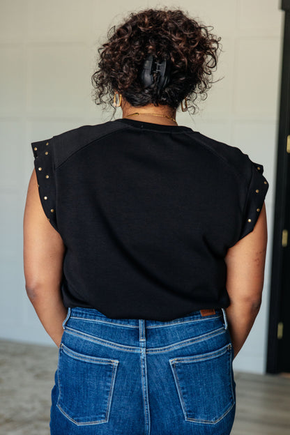 My Domain Studded Cap Sleeve Top - Southern Divas Boutique