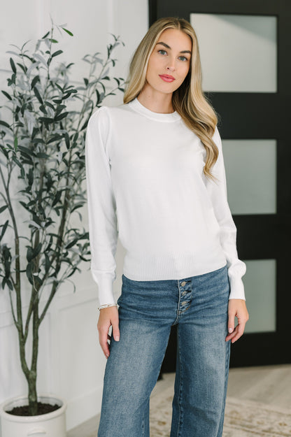 Necessary Closet Space Long Sleeve Top in White - Southern Divas Boutique