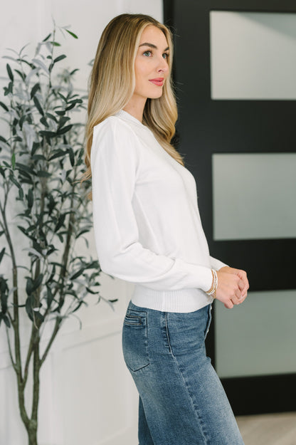 Necessary Closet Space Long Sleeve Top in White - Southern Divas Boutique