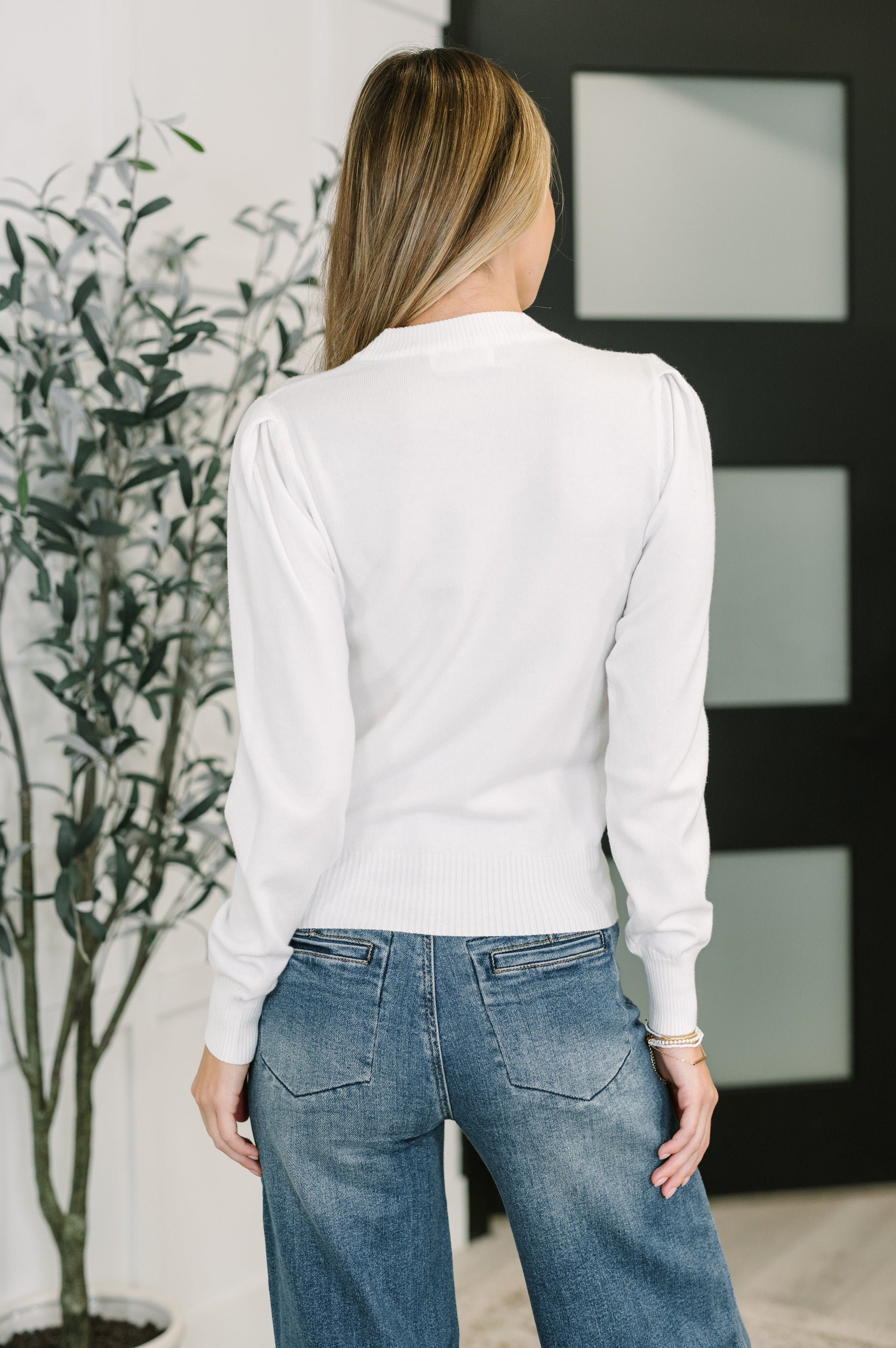 Necessary Closet Space Long Sleeve Top in White - Southern Divas Boutique