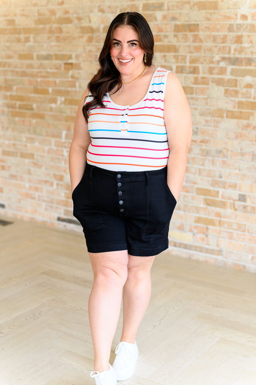 Need A Favor Colorful Henley Tank - Southern Divas Boutique