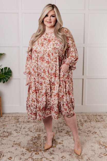 Next to You Balloon Sleeve Floral Dress - Southern Divas Boutique