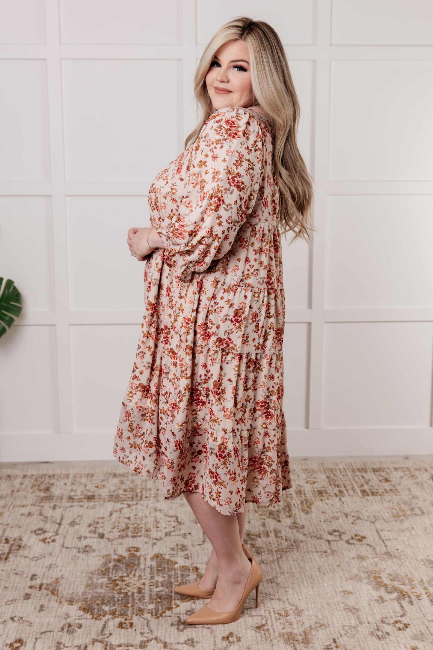 Next to You Balloon Sleeve Floral Dress - Southern Divas Boutique