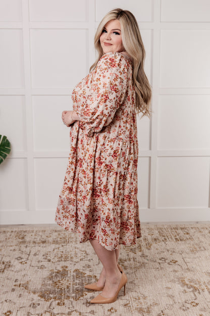 Next to You Balloon Sleeve Floral Dress - Southern Divas Boutique