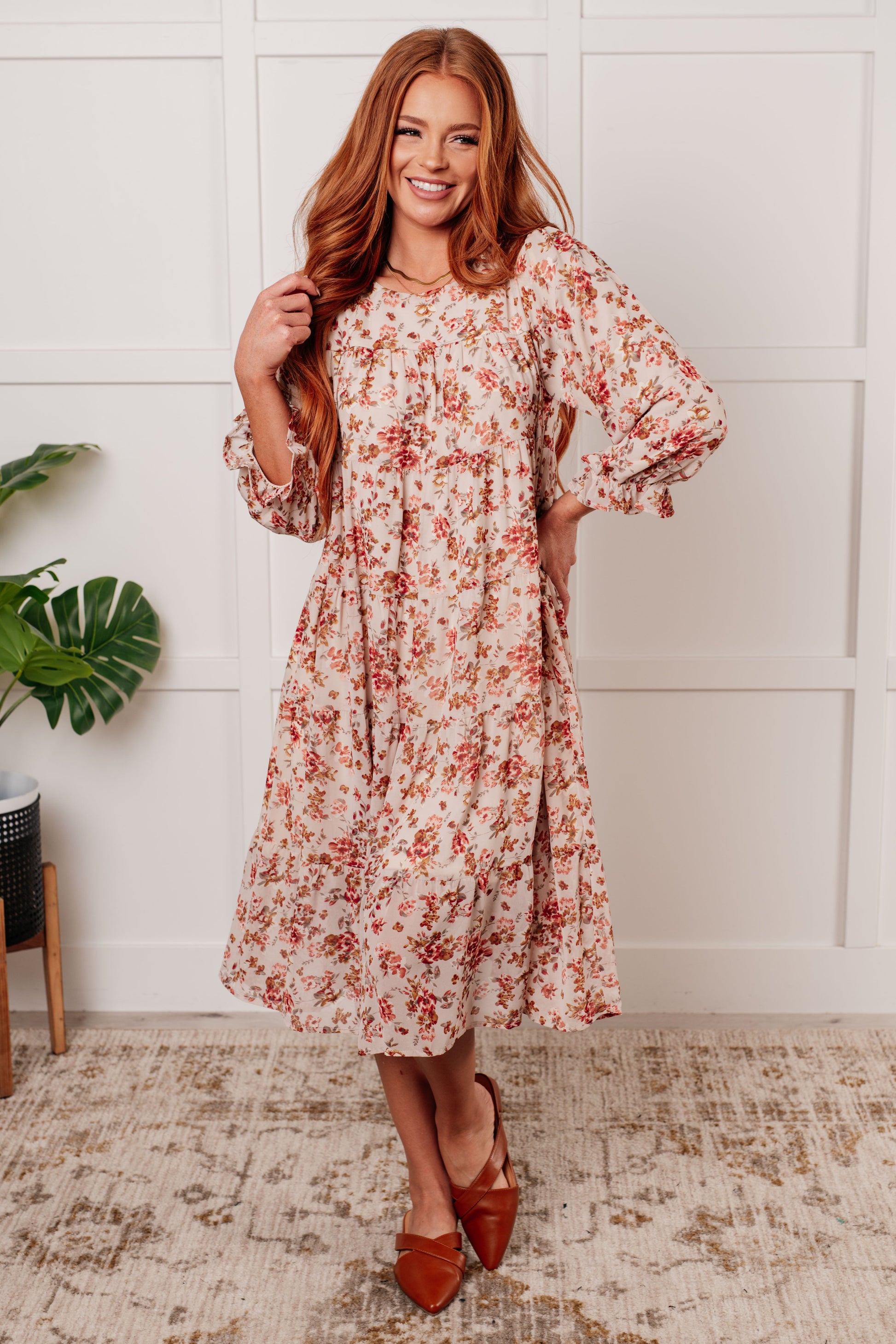 Next to You Balloon Sleeve Floral Dress - Southern Divas Boutique