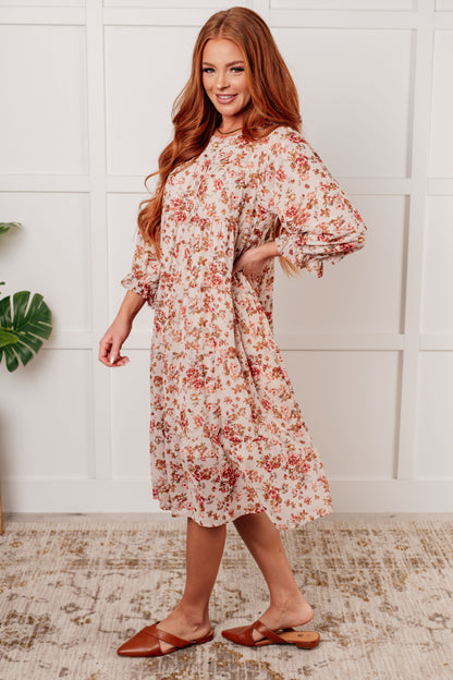 Next to You Balloon Sleeve Floral Dress - Southern Divas Boutique