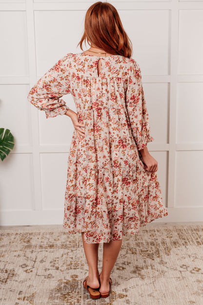 Next to You Balloon Sleeve Floral Dress - Southern Divas Boutique