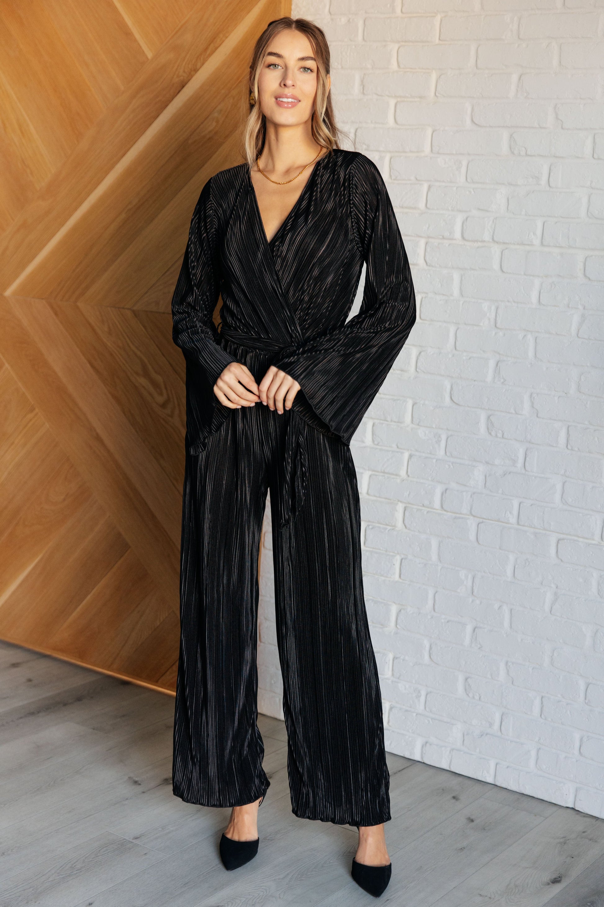 Night Out Plisse Jumpsuit - Southern Divas Boutique