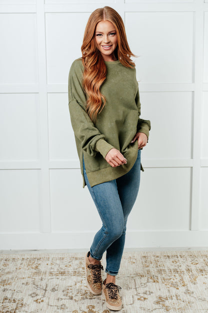 No Plain Jane Oversized Sweatshirt in Green - Southern Divas Boutique