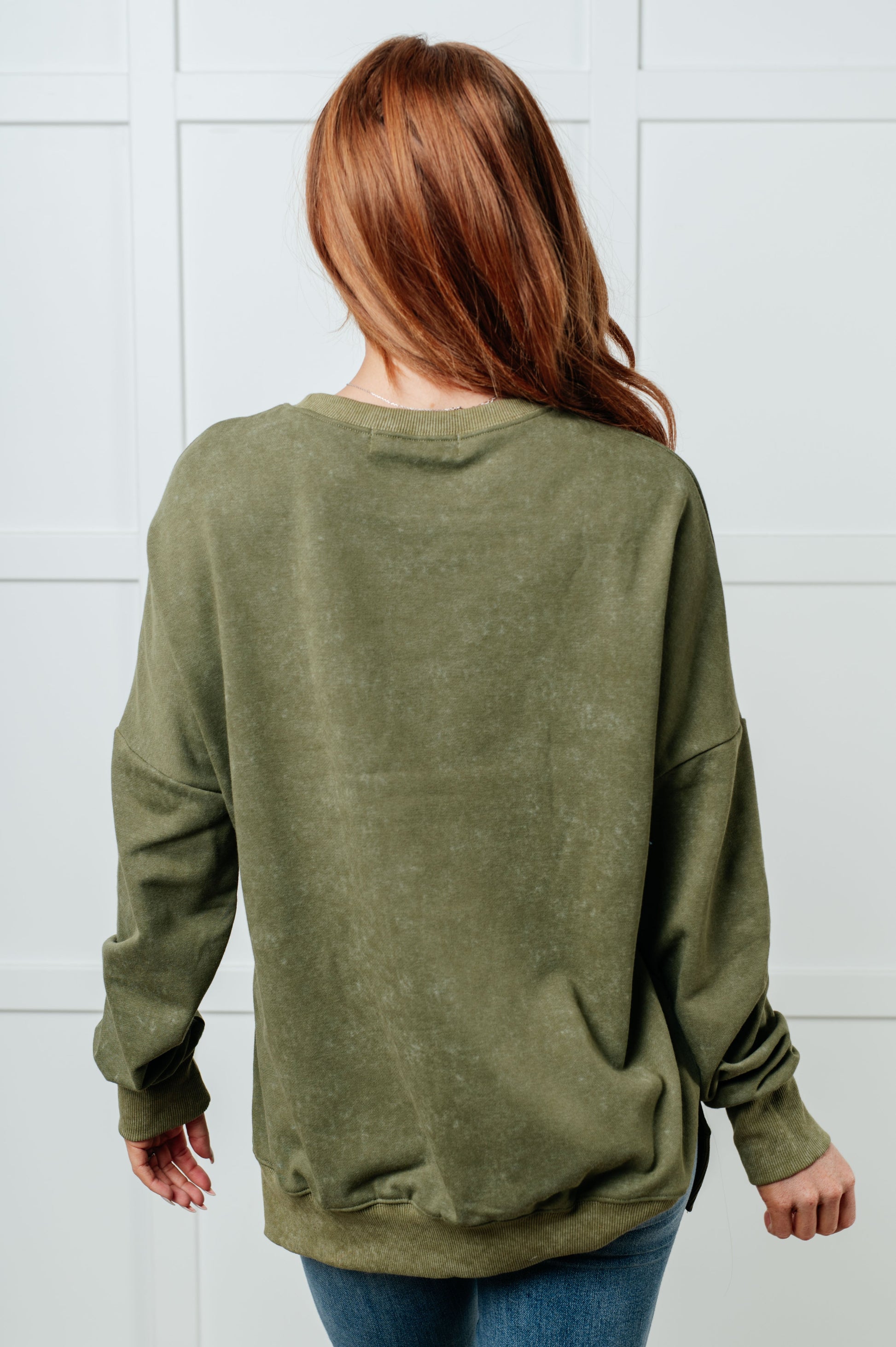 No Plain Jane Oversized Sweatshirt in Green - Southern Divas Boutique