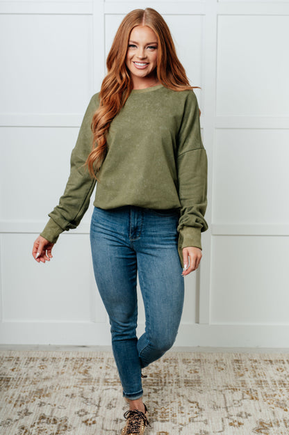 No Plain Jane Oversized Sweatshirt in Green - Southern Divas Boutique