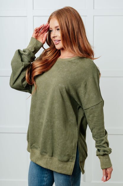 No Plain Jane Oversized Sweatshirt in Green - Southern Divas Boutique