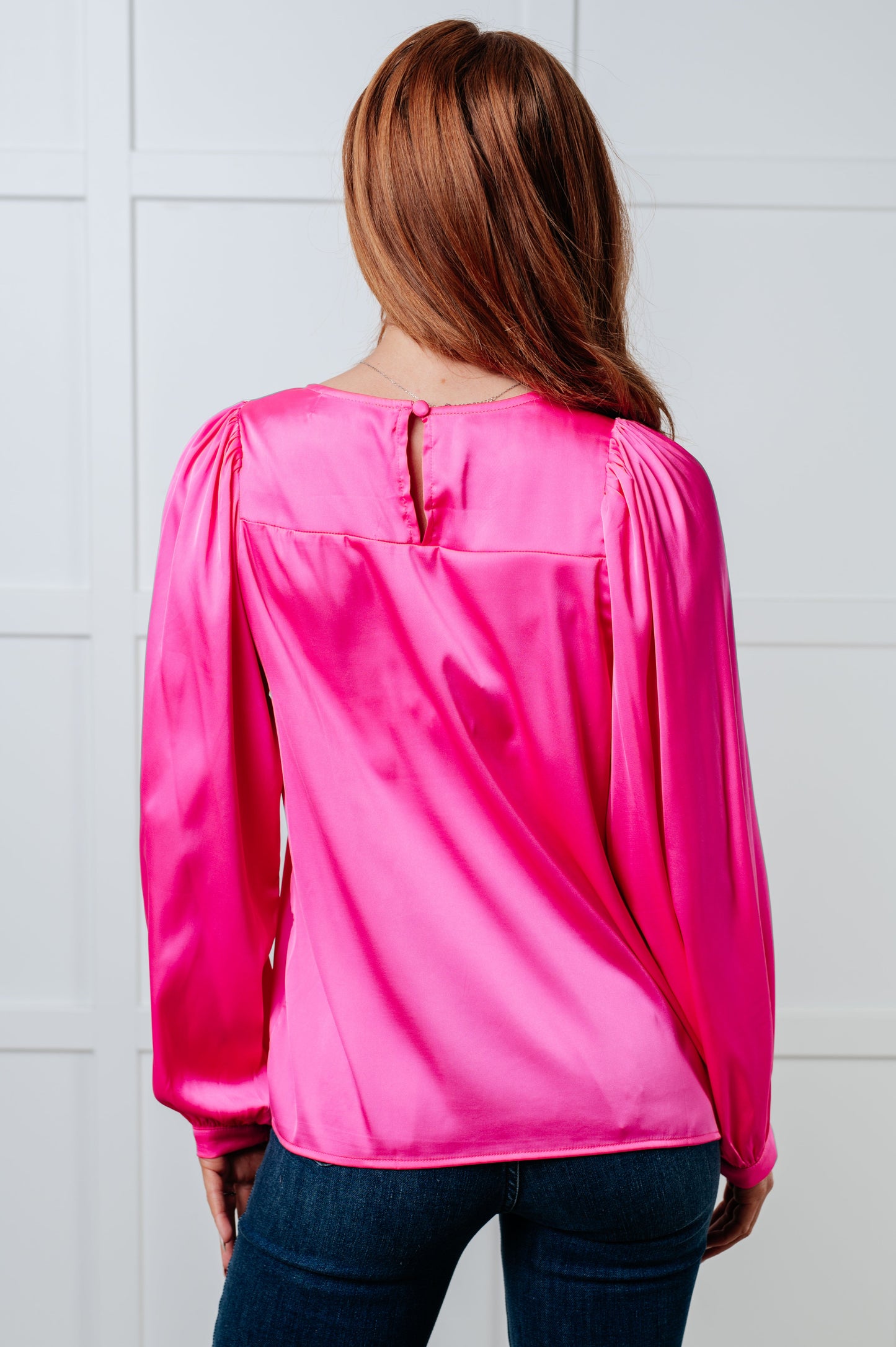 Not Exaggerating Satin Puff Sleeve Blouse - Southern Divas Boutique