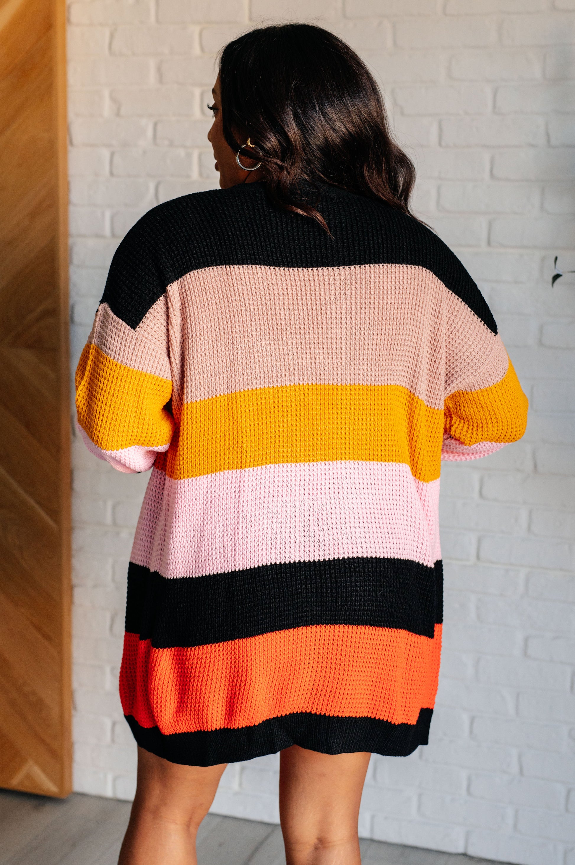 Not Quite Sure Striped Open Front Cardigan - Southern Divas Boutique