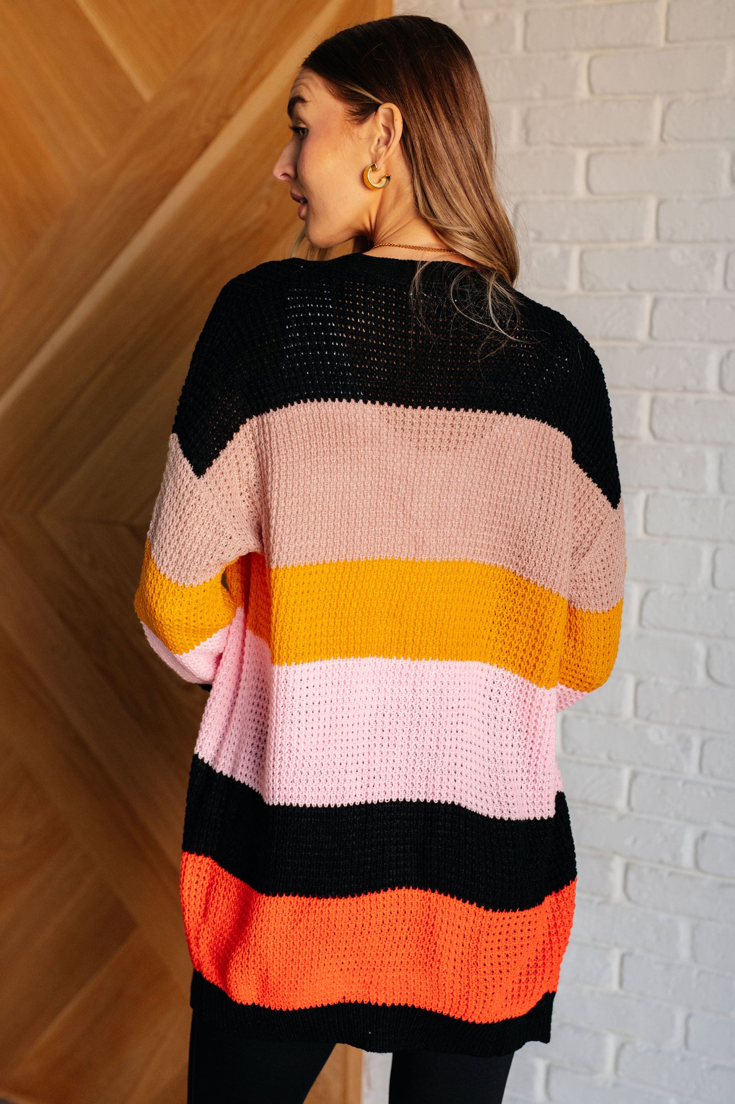 Not Quite Sure Striped Open Front Cardigan - Southern Divas Boutique
