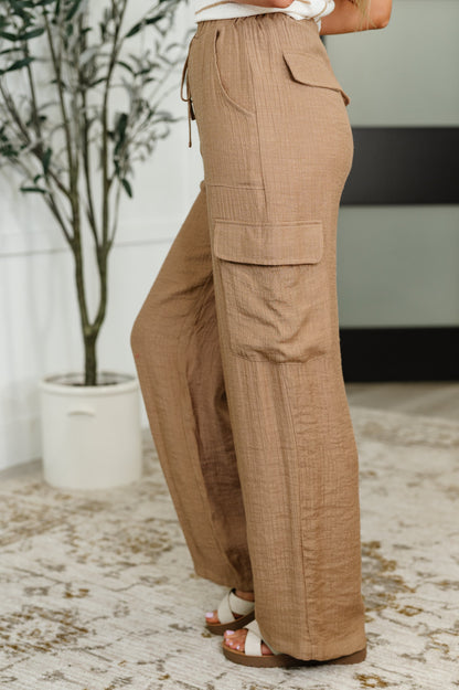 Off Duty Straight Leg Cargo Pants in Tan - Southern Divas Boutique