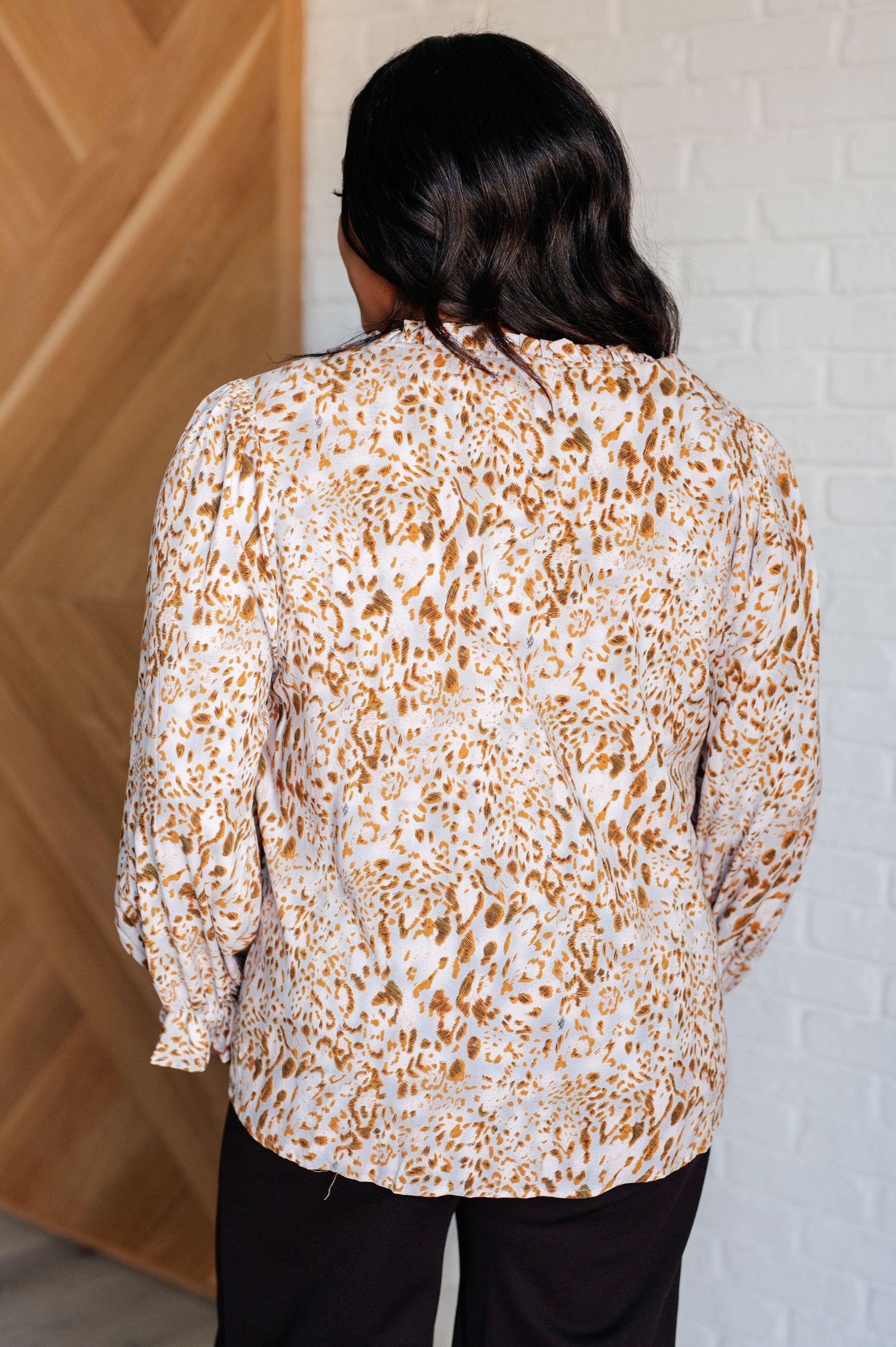 Office Safari Keyhole Tie Detail Blouse - Southern Divas Boutique