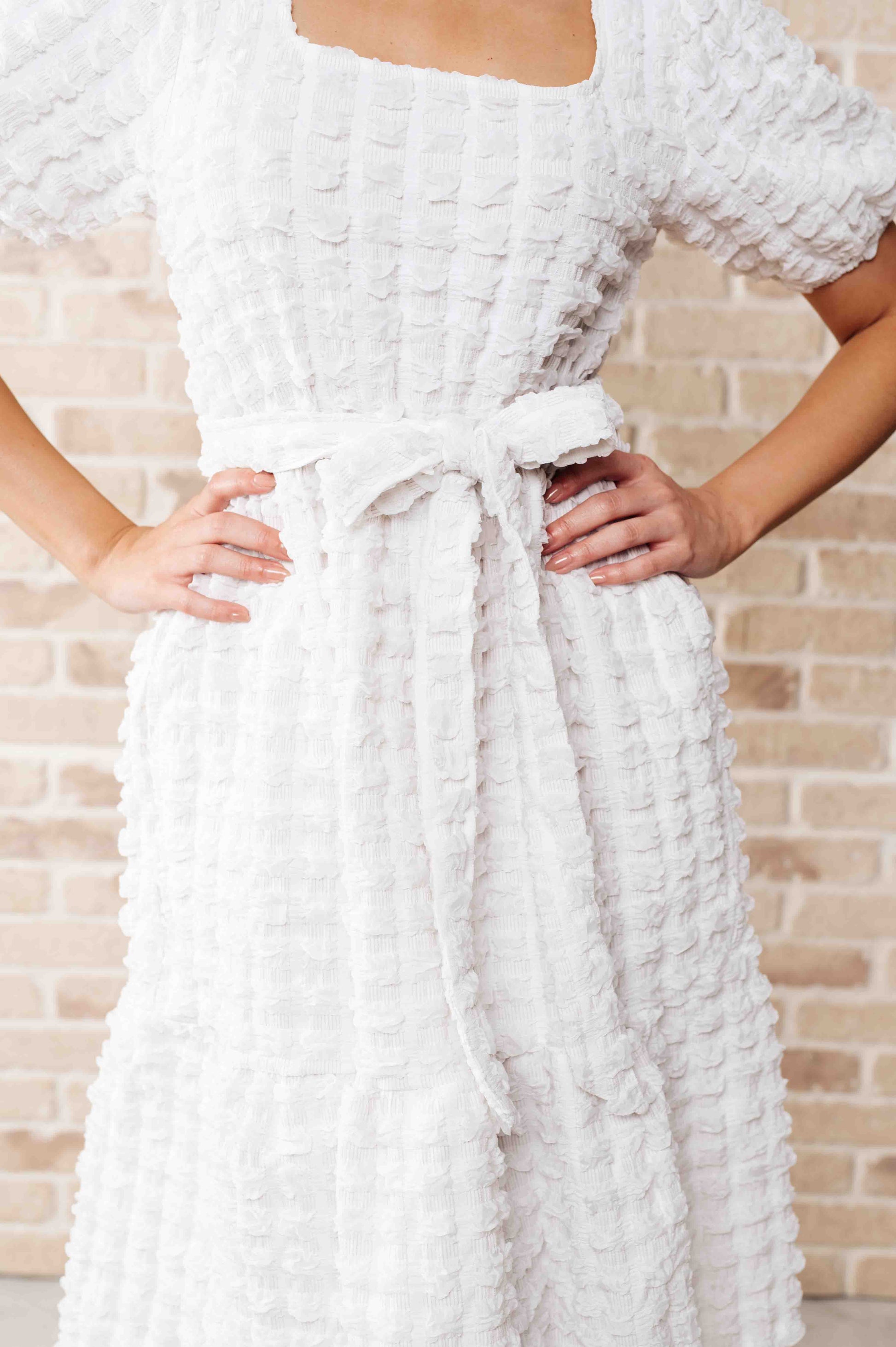 On Cloud Nine Bubble Midi Dress - Southern Divas Boutique