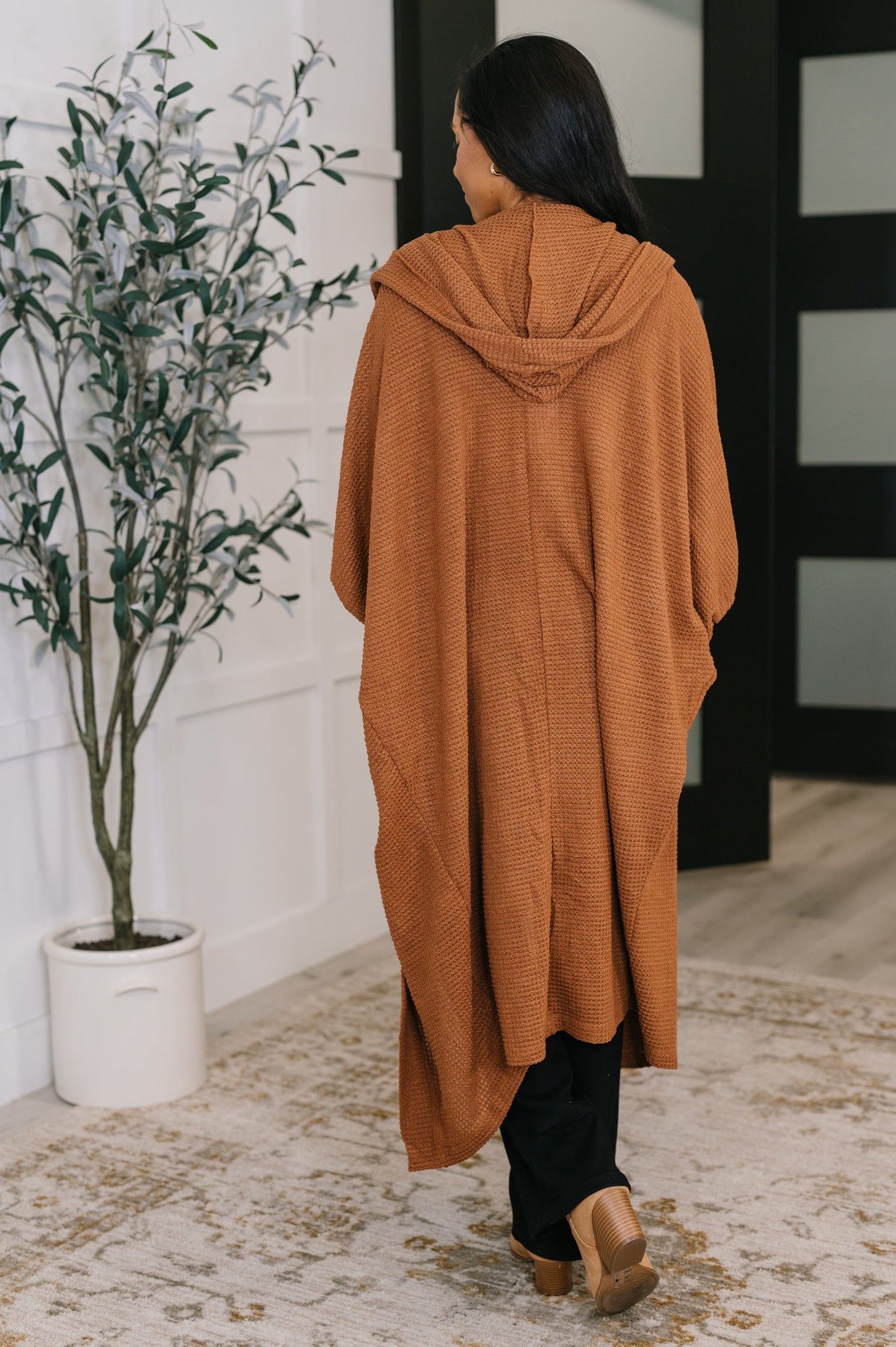 Pamper Travel Hooded Cardigan in Chestnut - Southern Divas Boutique