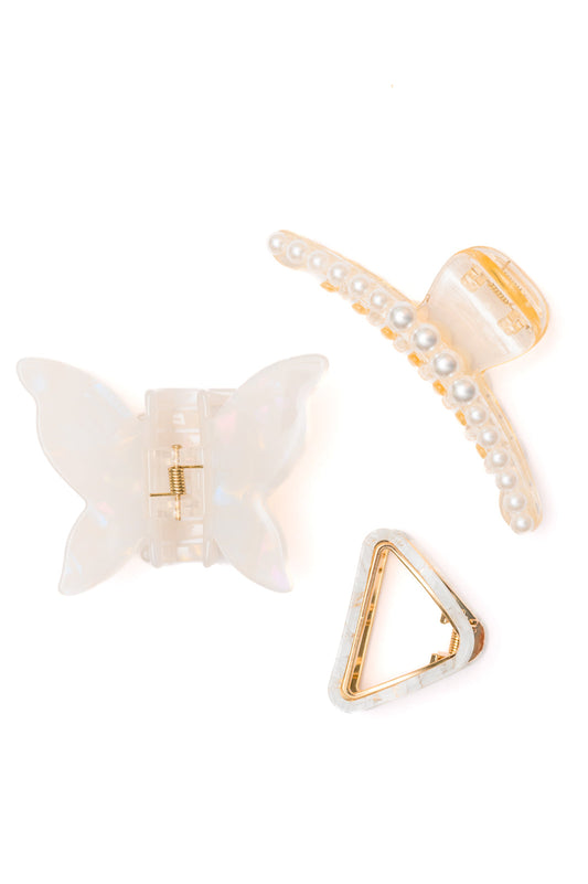 Pearl and Marble Clip Set of 3 - Southern Divas Boutique