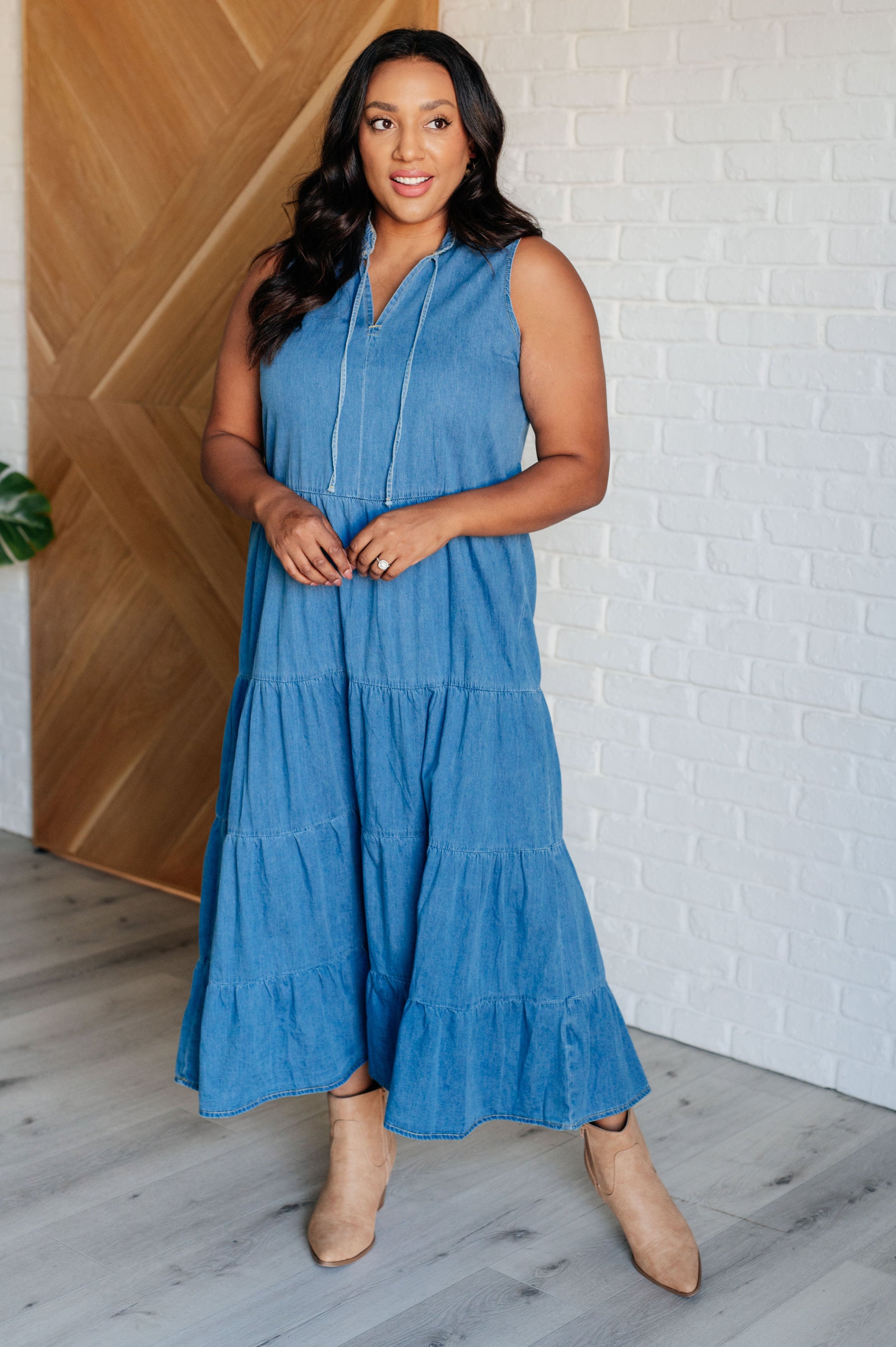 Perfect Choice Denim Maxi Dress - Southern Divas Boutique