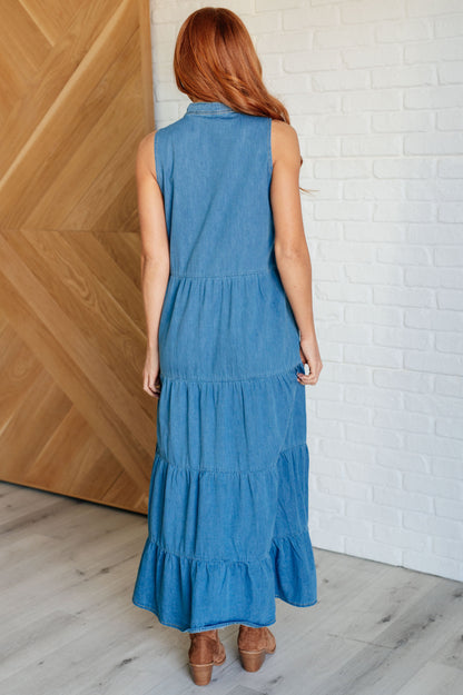 Perfect Choice Denim Maxi Dress - Southern Divas Boutique