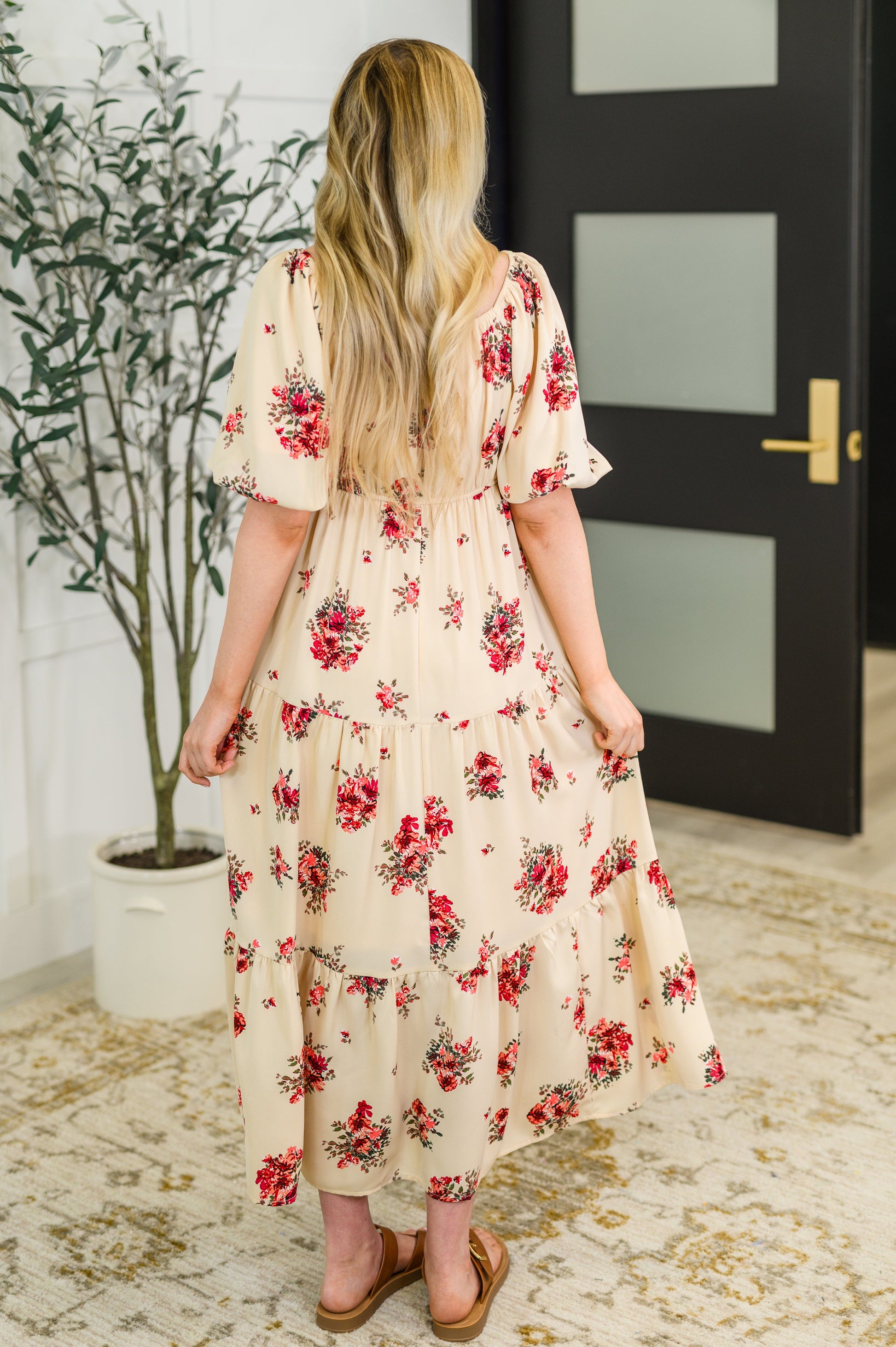 Petals & Postcards Balloon Sleeve Dress - Southern Divas Boutique