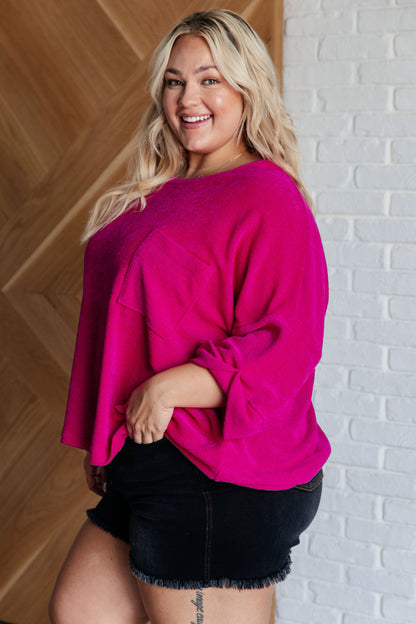 Pink Thoughts Chenille Blouse - Southern Divas Boutique