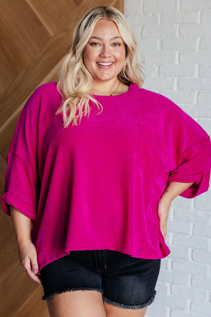Pink Thoughts Chenille Blouse - Southern Divas Boutique