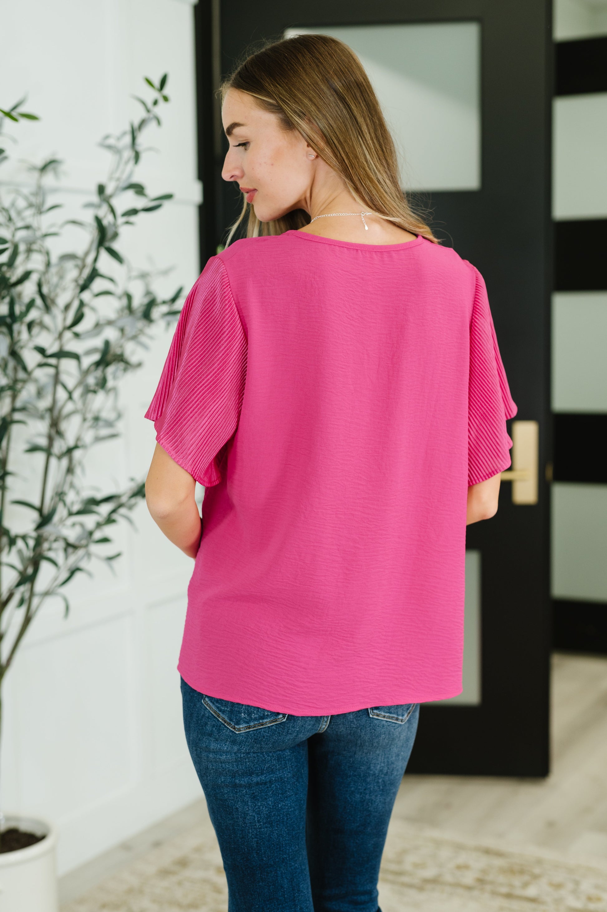 Pink and Perfect Ruffle Sleeve Top - Southern Divas Boutique