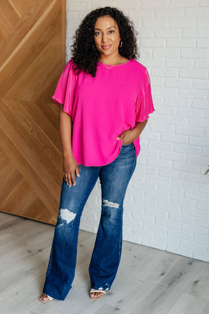 Pink and Perfect Ruffle Sleeve Top - Southern Divas Boutique