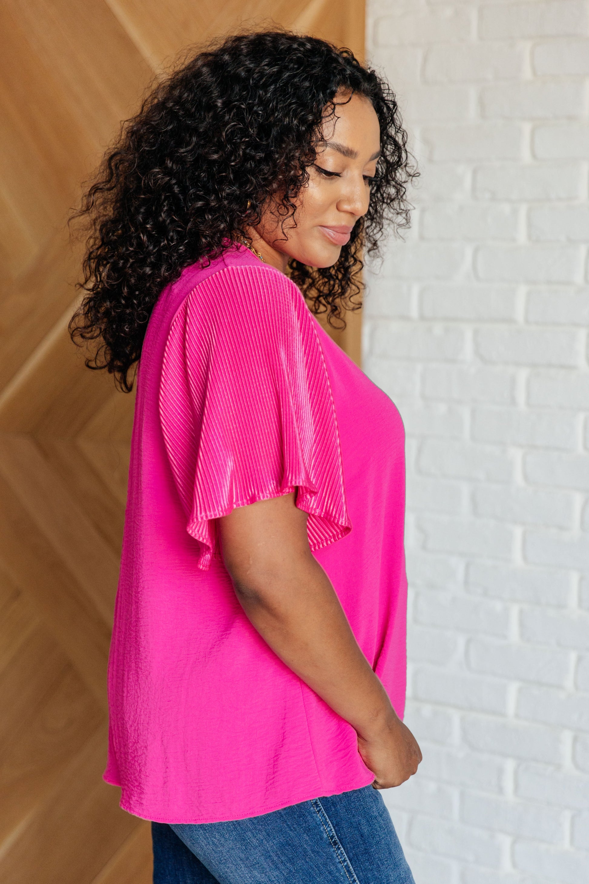 Pink and Perfect Ruffle Sleeve Top - Southern Divas Boutique