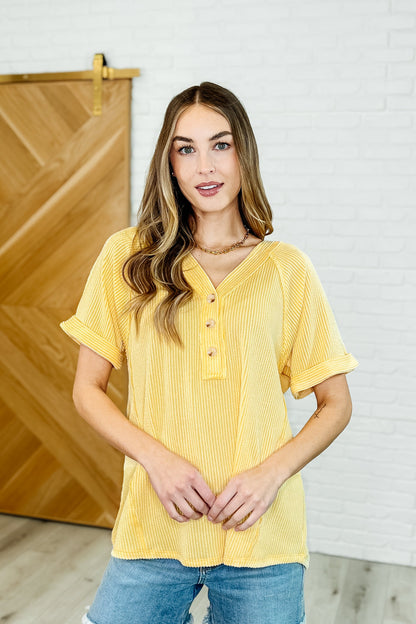 Plain and Sassy V-Neck Tee in Lemonade - Southern Divas Boutique