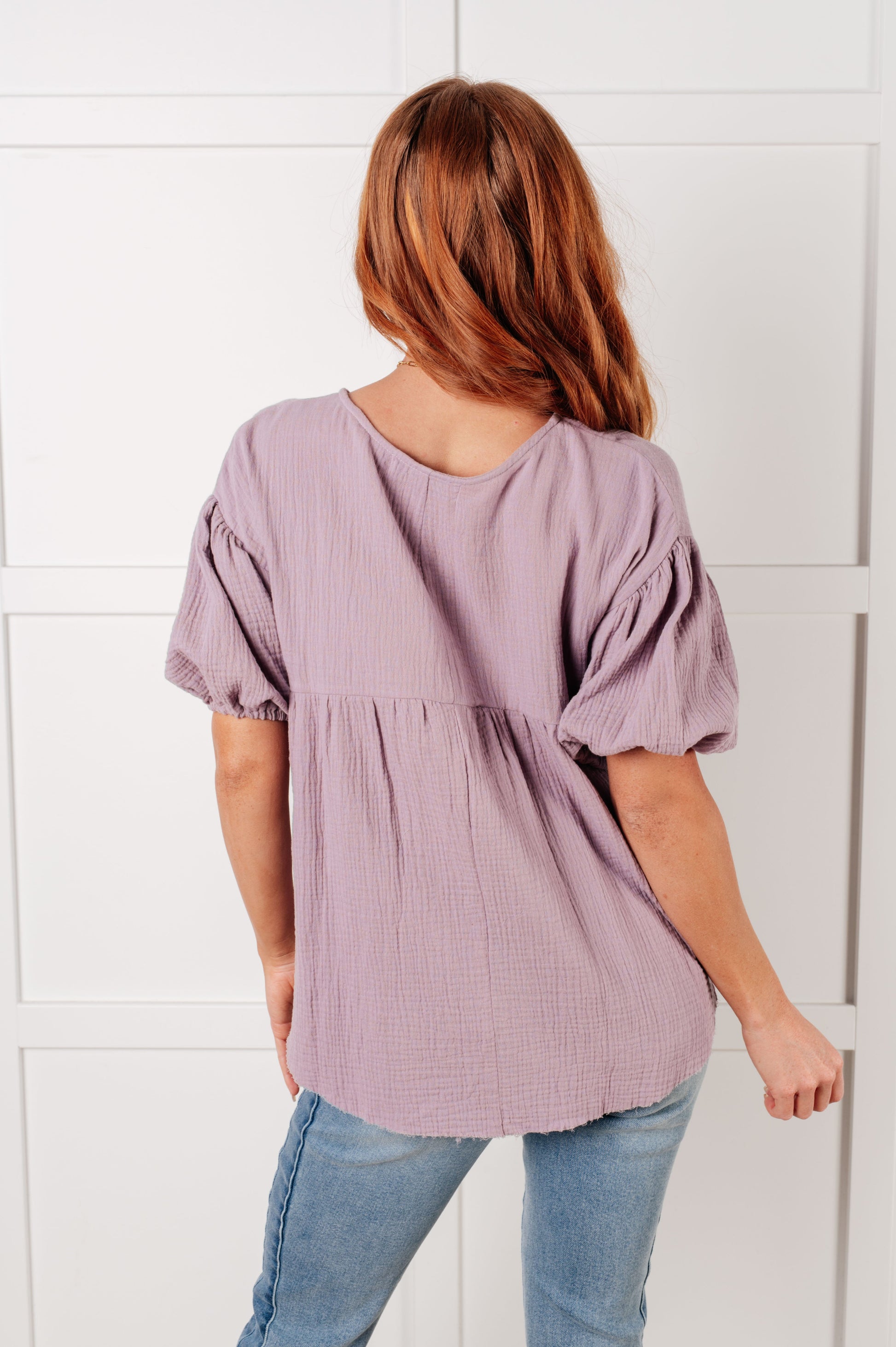 Pleasantly Perfect Bubble Sleeve Peasant Blouse - Southern Divas Boutique