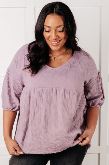 Pleasantly Perfect Bubble Sleeve Peasant Blouse - Southern Divas Boutique