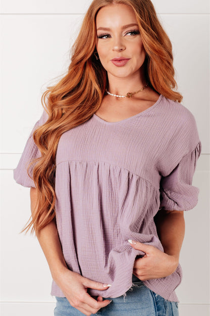 Pleasantly Perfect Bubble Sleeve Peasant Blouse - Southern Divas Boutique