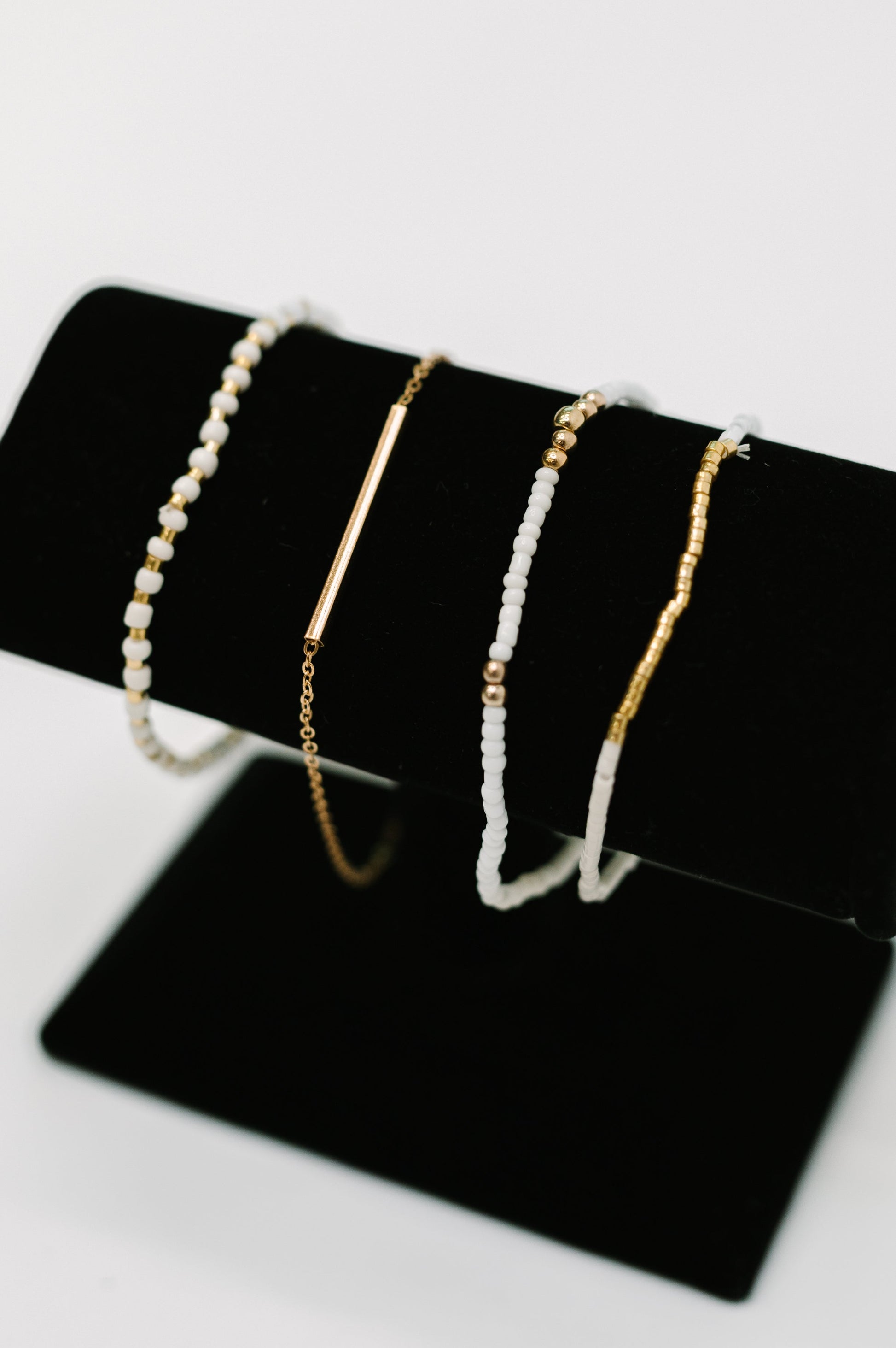 Poised & Polished Bracelet Set in White and Gold - Southern Divas Boutique