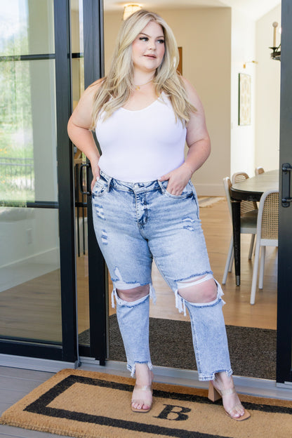 Rizzo High Rise Crop Straight Jeans - Southern Divas Boutique