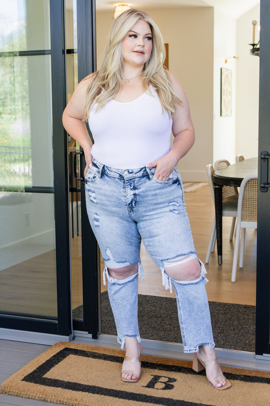 Rizzo High Rise Crop Straight Jeans - Southern Divas Boutique