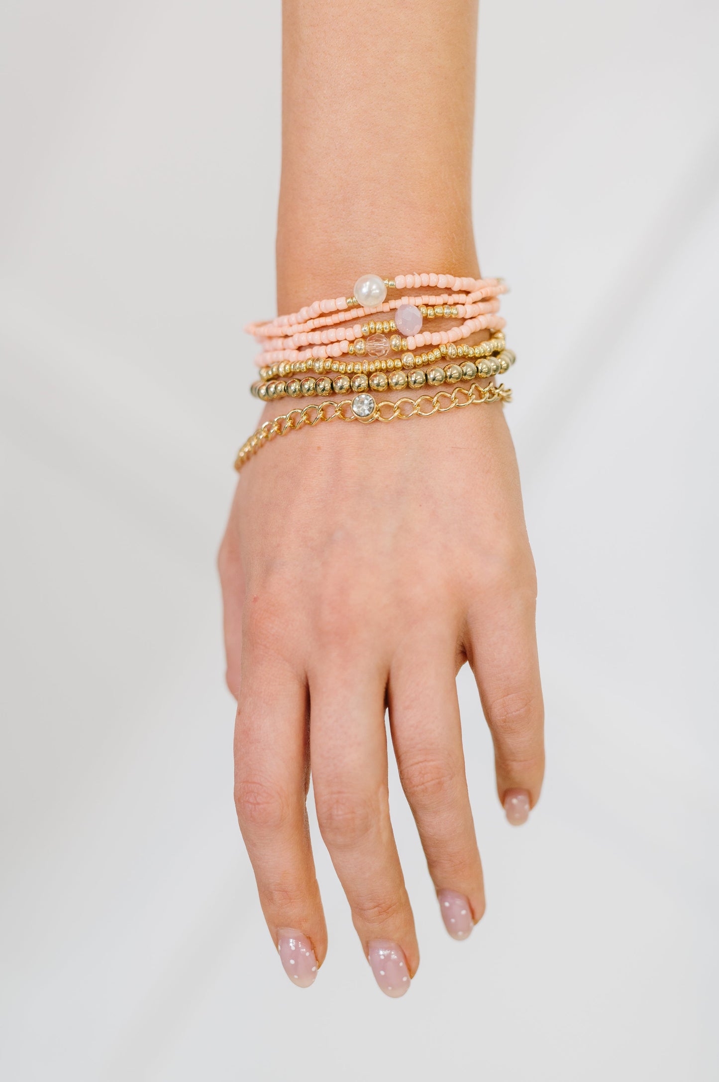 Rose & Radiance Bracelet Set in Pink and Gold - Southern Divas Boutique