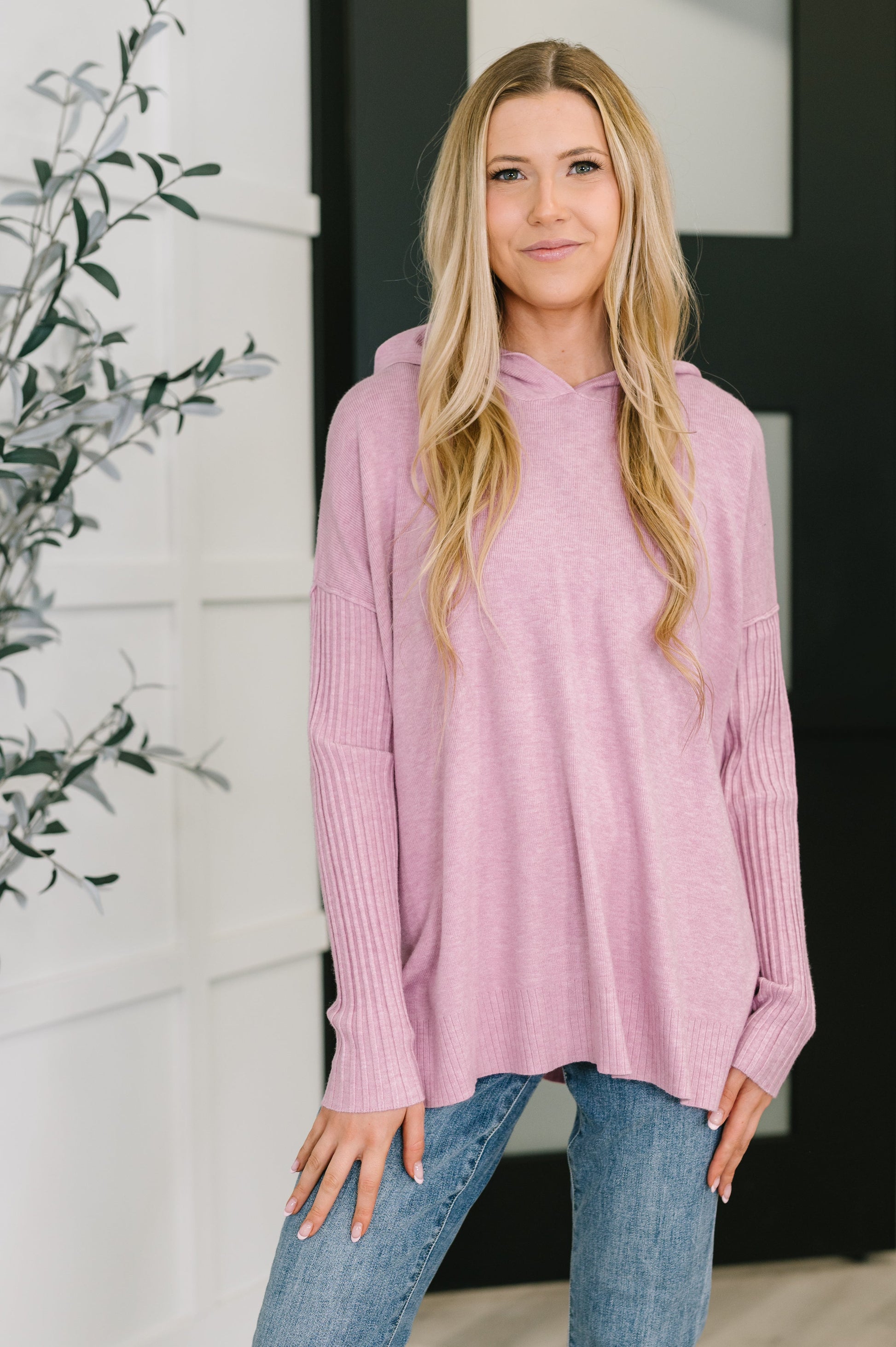 Running Late Hooded Long Sleeve in Mauve - Southern Divas Boutique