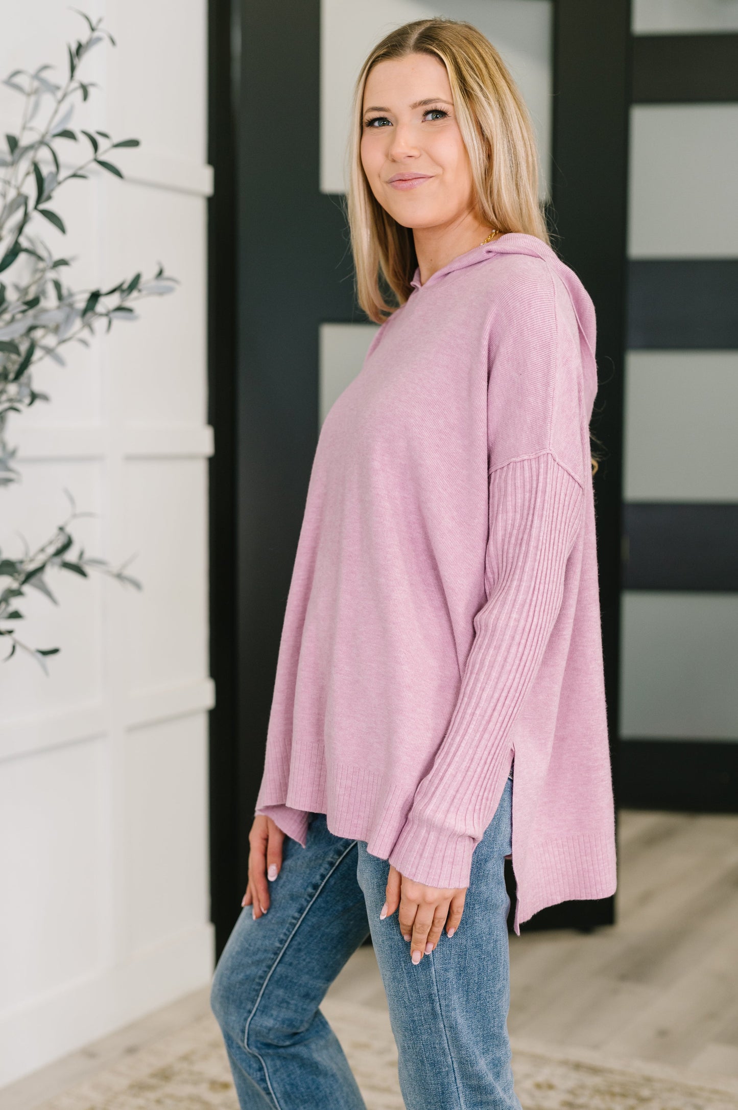 Running Late Hooded Long Sleeve in Mauve - Southern Divas Boutique