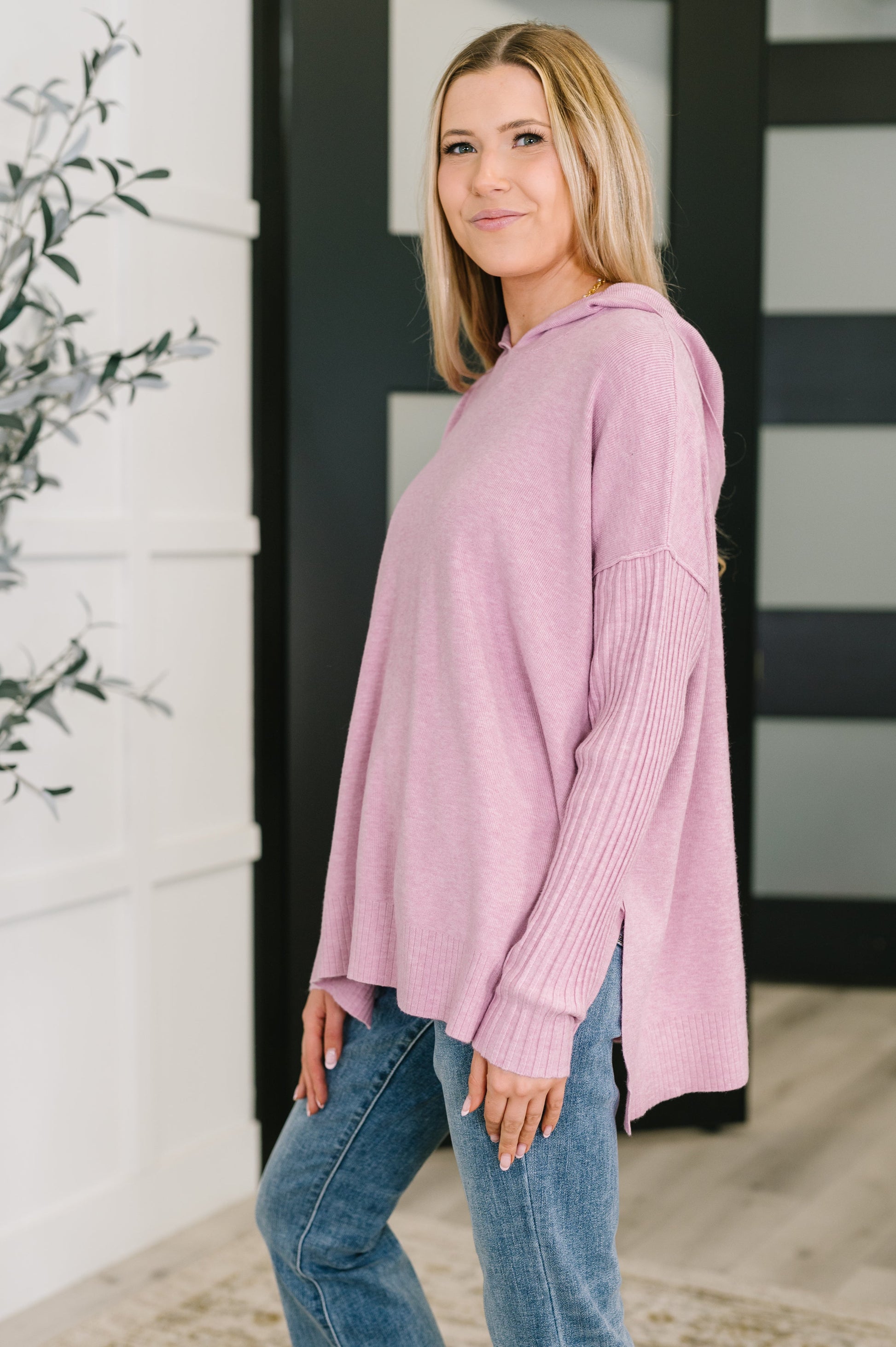 Running Late Hooded Long Sleeve in Mauve - Southern Divas Boutique