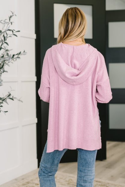 Running Late Hooded Long Sleeve in Mauve - Southern Divas Boutique