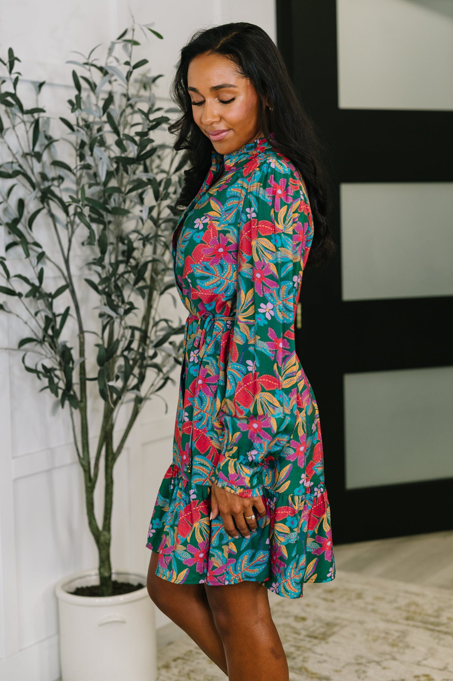 Rustic Retreat Long Sleeve Dress - Southern Divas Boutique