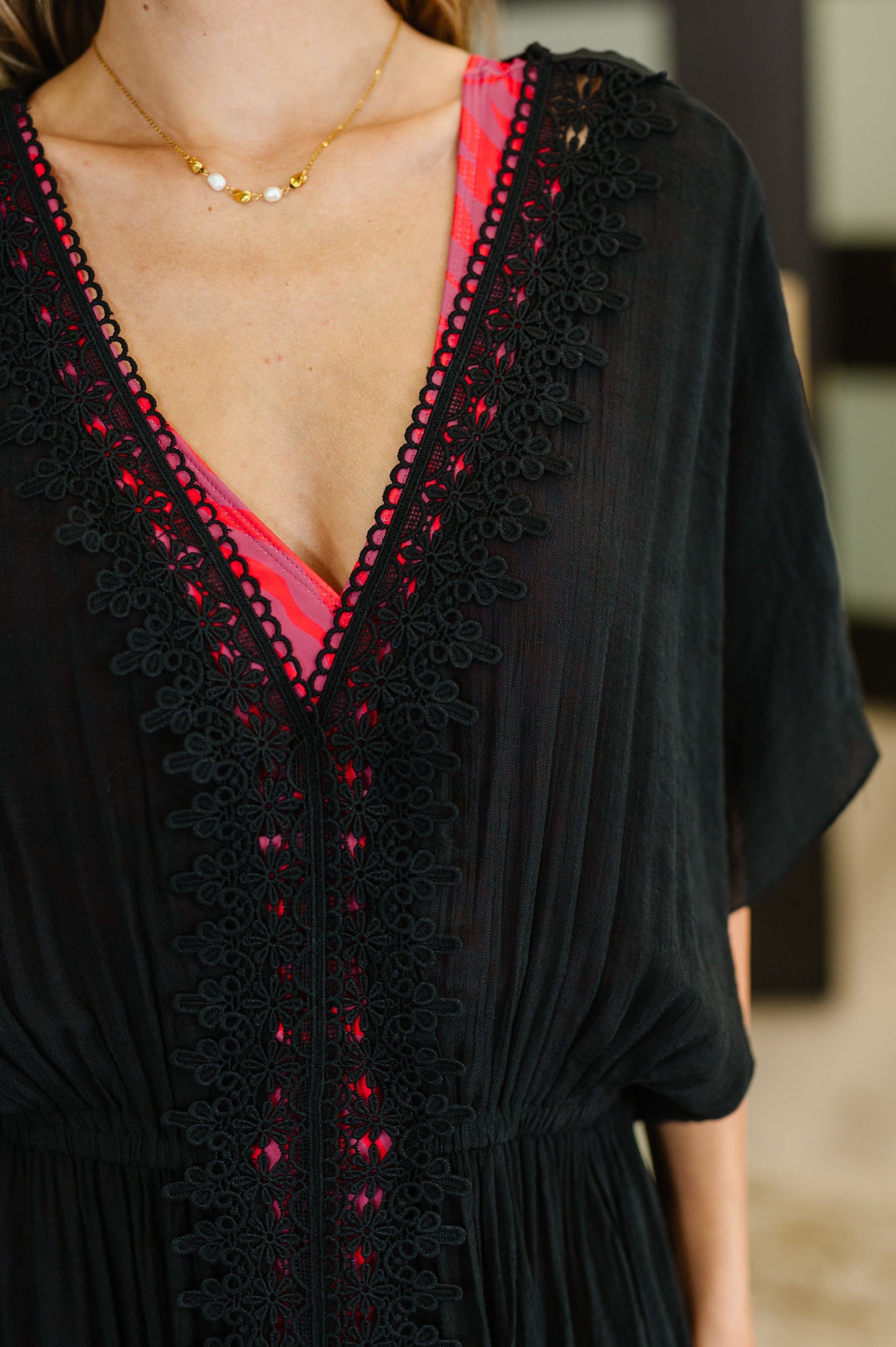 Serena Sands Swim Cover Up in Black - Southern Divas Boutique