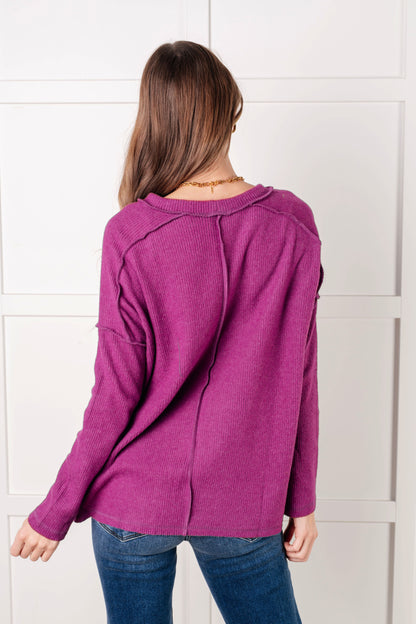 Simply Basic Ribbed Hacci Sweater in Light Plum - Southern Divas Boutique